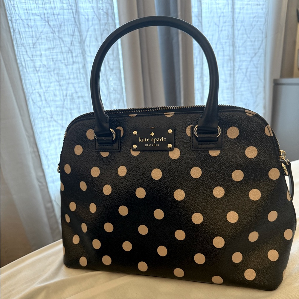 Kate Spade Pink and Black Bag with Polka Dots